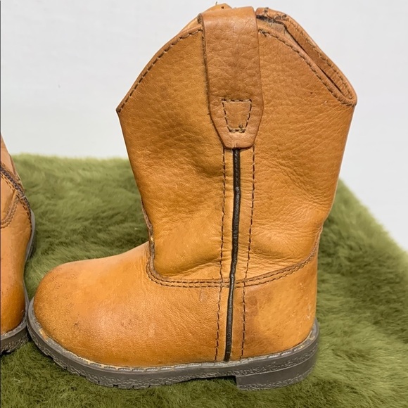 Smoky Mountain Boots Tan Western Leather Boots with Side Zippers and Rubber Sole - Picture 5 of 12